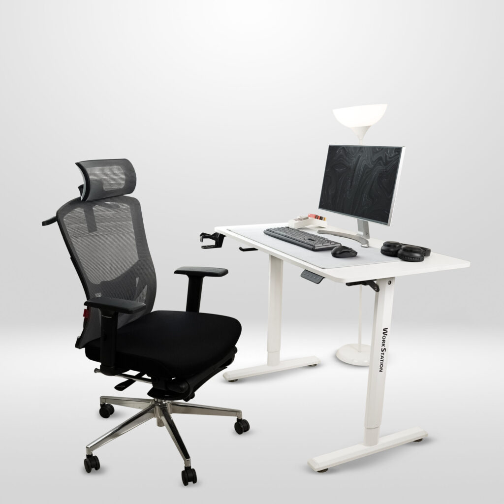 escritorio con elevación ajustable mecánica