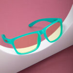 lentes de color verde agua